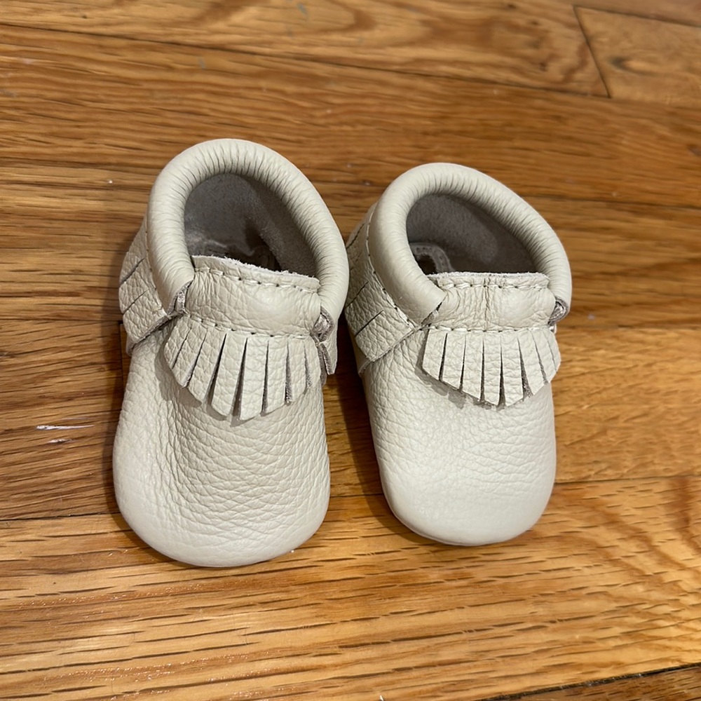 Freshly picked NEW moccasins. Cream size 1